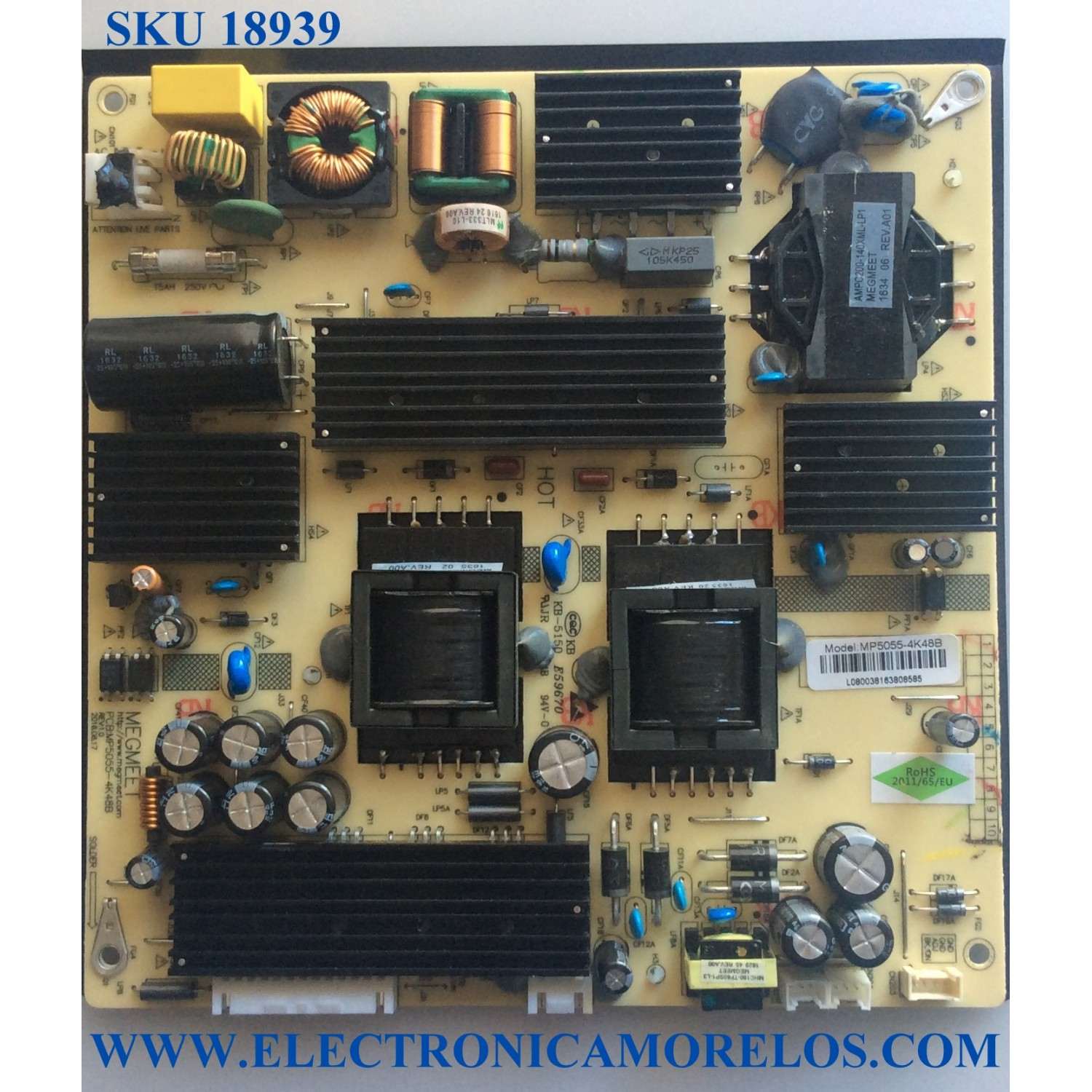 FUENTE DE PODER / WESTINGHOUSE MP5055-4K48B / MP5055-4K48B / E59670 / REV: 1.0 / PANEL V500DJ2-QS5 / MODELOS WD50UC4300 TW-01931-C050G / WD50UC4300